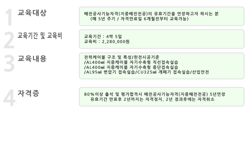 지중배전자격증 연장과정